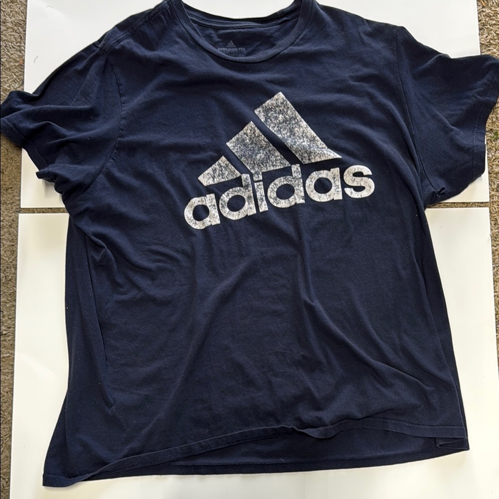 Adidas Blue Short Sleeve Tee Iconic Design